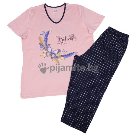 Дамски пижами Пижами с къс ръкав Дамска пижама - къс ръкав, 7/8 панталон Believe 157
